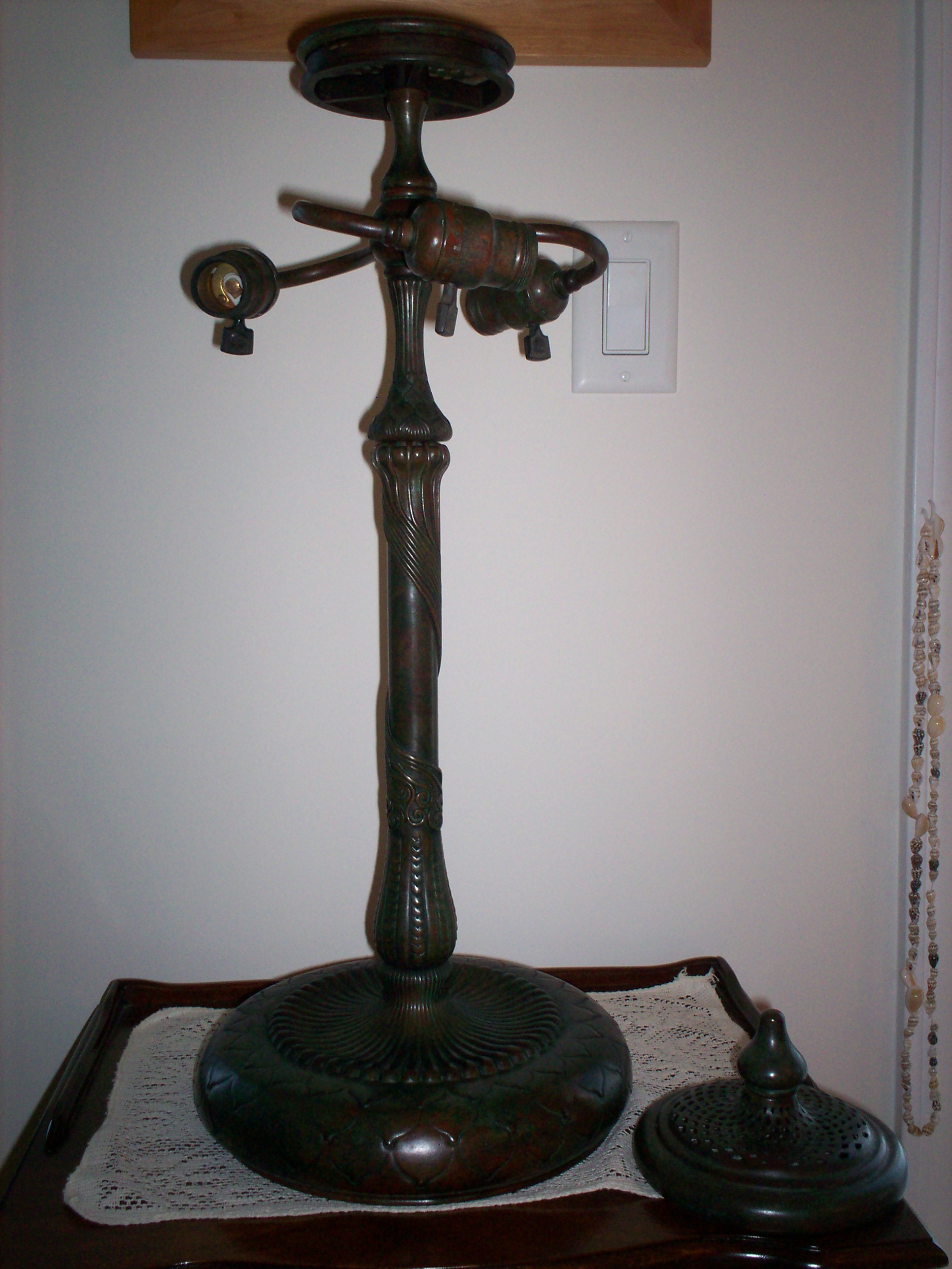 Restored Tiffany Studios Russian Base Table Lamp